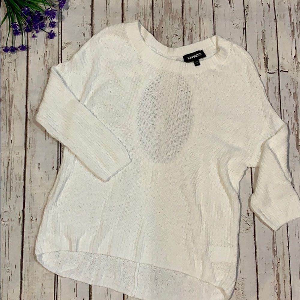 Express NWOT white open back sweater size small